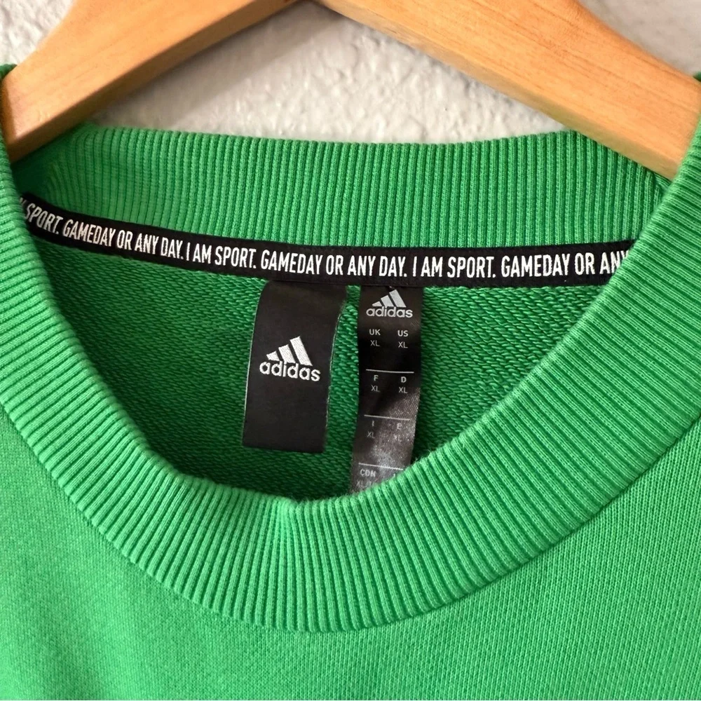 Adidas GFX Green Black Geometric Graphic Pullover Sweatshirt Men's Size X-Large - Picture 4 of 7